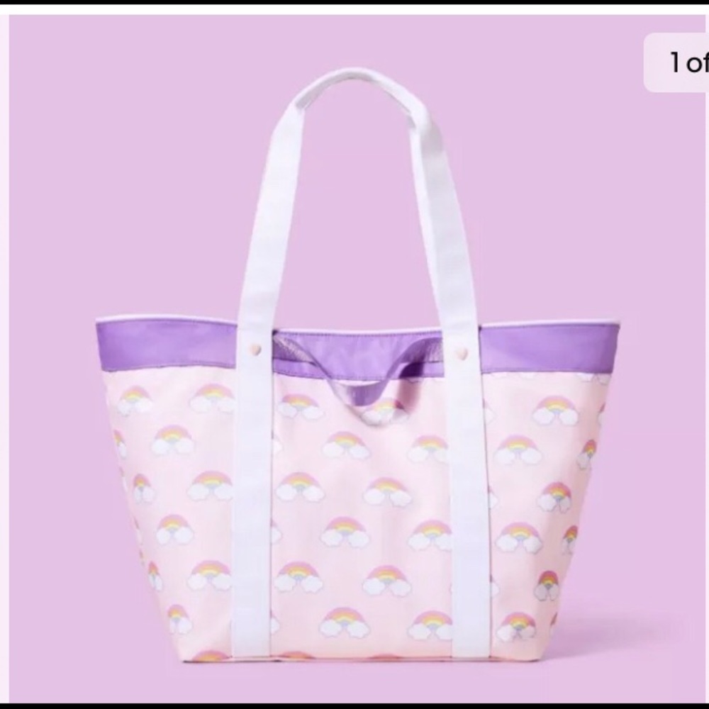 Stoney Clover Lane x Target Mini Rainbows Beach Tote Bag Light Pink NWT